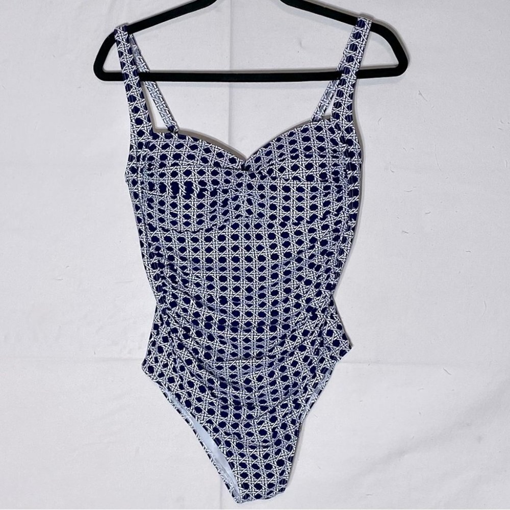 BOND-EYE Australia Navy Blue White Print One Piece Swimsuit XS